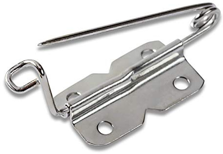 Prym 081405 Anstecknadeln mit Plättchen, 27mm, silberfarbig, 4 Stück