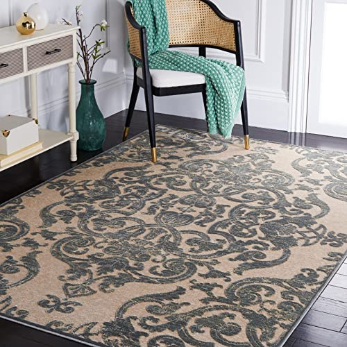 SAFAVIEH Traditionell Teppich für Wohnzimmer, Esszimmer, Schlafzimmer - Paradise Collection, Kurzer Flor, Grau und Multi, 160 X 229 cm