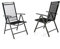 Nexos 2er Set Klappstuhl Aluminium Gartenstuhl Campingstuhl verstellbar Rahmen anthrazit Hochlehner für Terrasse Balkon leicht stabil schwarz witterungsbeständig 56x65x105 cm bis 110 kg mit Armlehne
