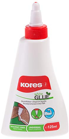 Kores - Strong-Hold White Adhesive Liquid Craft Glue for Kids and Adults, Safe and Non-Toxic, for Arts and Crafts, School and Office Supplies, Pack of 1 x 125ml, 125ml, PVA