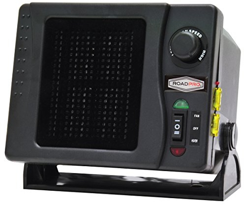RoadPro RPSL-681 12V Direct Hook-Up Ceramic Heater/Fan with Swivel Base & with Mini Tool Box (cog)