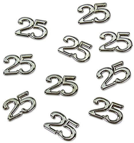 Konfetti Zahl 25 silber Deko Geburtstag Hochzeitstag - großes Konfetti