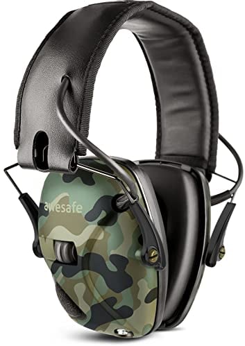 awesafe Casco Tiro Auriculares de caza Protector Auditivo del Oído con Tecnología de Cancelación de Ruido Protectores Auditivos Especialmente Diseñados para Cazadores y Tiradores -Camuflaje
