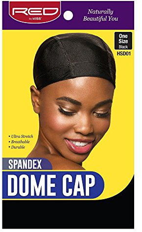 Red by Kiss Spandex Dome Cap, Black, for Women