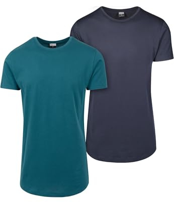Urban Classics Herren Shaped Long Tee 2-Pack T-Shirt, jasper/navy, XL