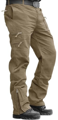 MAGCOMSEN Cargohose Herren Baumwolle Outdoor Hosen für Herren Multi Taschen | 97% Baumwolle 3% Elasthan,Army Taktische Hose,Stretch Komfort Atmungsaktiv,9 Taschen,Reißverschluss Beinabschluss