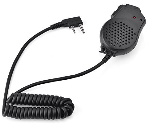 Handheld Speaker Mic, 2 PIN Handheld Dual PTT Speaker Mic for UV-82 Two Way Radio Walkie Talkie, with clip, easy to carry