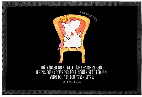 Mr. & Mrs. Panda 50 x 75 cm Fußmatte Einhorn Prinzessin - Geschenk, Geburtstag, Monat, Fussmatten online, Schmutzfangmatte, Unicorn, Fußabstreifer,