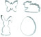 BekkiB 530364 - Set Ostern - Ausstecher Hase, Osterei, Schmetterling & Lamm - Keksausstecher