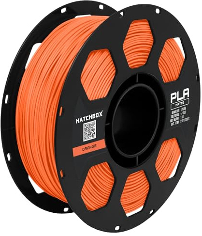 HATCHBOX Matte PLA 3D Printer Filament, Dimensional Accuracy +/- 0.03 mm, 1 kg Spool, 1.75 mm, Orange
