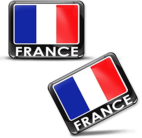 SkinoEu® 2 x 3D Autocollants Drapeau La France Français F 167
