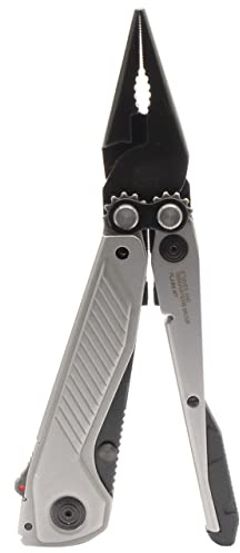 SOG Everyday Daily Solution EDC CRYO D2 Steel Compact Pocket Size Flash MT Multi-Tool, 7 Tools, Stainless-Steel Housing, Silver & Black