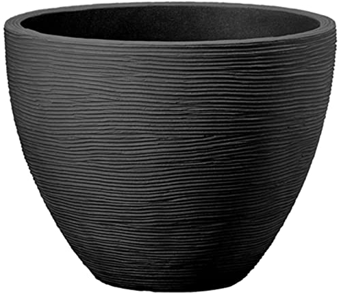Dehner Pflanztopf Vino, Ø 40 cm, Höhe 31 cm, Kunststoff, anthrazit