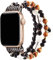 JewelryWe Boho Perlenarmband für Apple Watch: Damen Ersatzarmband Kompatibel mit Apple Watch 38mm 40mm 41mm Armband für iWatch Series 7/6/5/4/3/2/1 Elastisch Perlen Kugel Beads Armband Schwarz