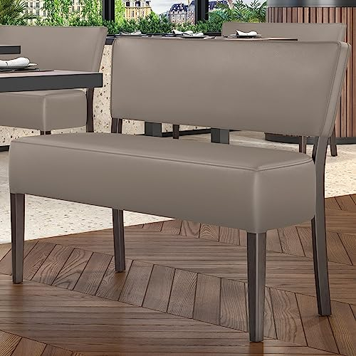 GGMMÖBEL Luca | Bistro Sitzbank | Taupe | B:H 120 x 83 cm | Leder | Gastrobank, Bistrobank, Gastro Polsterbank
