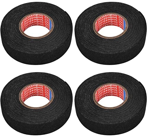 Disnace KFZ Gewebeband 19 mm x 15 m, 4 Stücke Auto Kabelbaum Filzband, Gewebeband Panzerklebeband Kabelbäume Elektriker Band, Auto Isolierband für Kabelbäume Elektrisches Klebeband