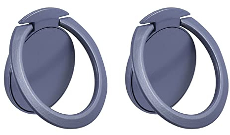 sourcing map Phone Ring Holders, Ultra-Thin Cellphone Stand 360 Rotation Grip, for Magnetic Car Mounts, Purple Grey 2Pcs