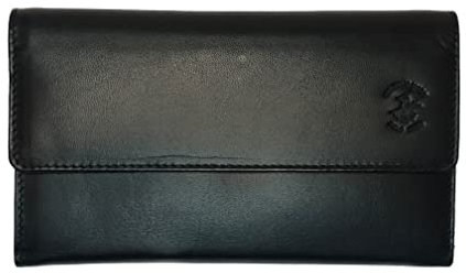 Beverly Hills Polo Club Weiches Leder Geldbörse für Frauen Mehrfarbig RFID, Nero, Grande 10 x 17,5 x 3,7 cm, Casual