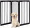 GYMAX Barrière de Sécurité à 3 Panneaux, 160 x 76 CM, Barrière Chien Pliable en Bois de Pin, Parc Modulable avec Pieds de Support Solides, Convient pour Salon, Escalier, Cuisine