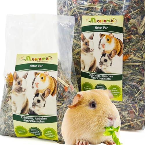 Mixerama NaturPur - getreidefreies Kaninchenfutter Chinchillafutter Meerschweinchenfutter Degufutter ohne Pellets
