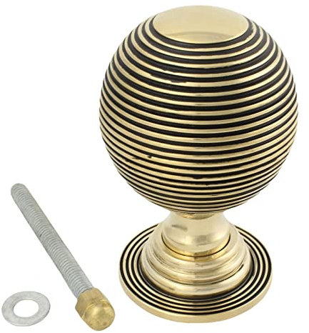 80mm Solid Antique Heavy Brass Beehive Centre Door Knob Pull Front Handle