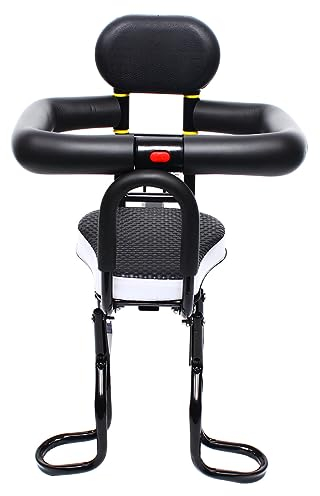 Kaichenyt Kindersitz Fahrrad Vorderrad, Sicherheit Kindersitz mit Pedalen Unterstützung Fahrrad Universal Schwarz