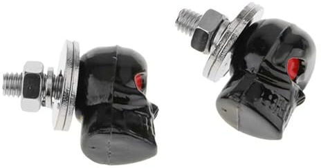 Skull License Plate Bolts Anti-Theft Car Tag Frame Screws for Most Vehicle Motorcycle 4 PCS (Black) 1996-2023