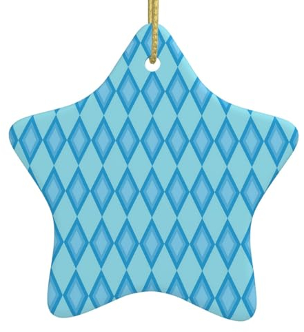 Weihnachtsbaumschmuck in Sternform, Keramik, zum Aufhängen, Bayern-Flagge, Oktoberfest, Weihnachtsschmuck für festliche Party, Neujahr