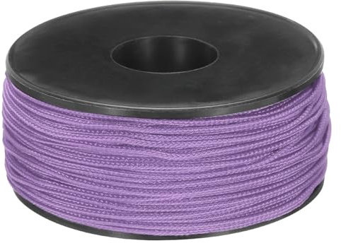 sourcing map 1.18mm x 164 Feet Paracord Micro Cord Rope 100 LB Polyester Braided Cord Spool for Camping Outdoor Jewelry Bracelet, Light Purple