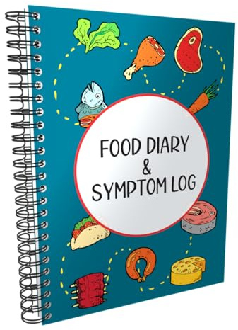 Matdagbok och symptomlogg – spåra hur din diet påverkar dina symtom | för IBS, allergier, intolerans, Crohns/IBD | A5 (5,8 tum x 8,3 tum) spiralbunden
