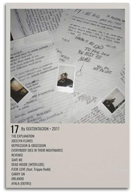 greb XXXTentacion Album-Poster, Leinwand-Poster, Raumdekoration, ästhetisches Poster, künstlerisches Poster für Schlafzimmer, Wohnzimmer, Wände, 30 x 45 cm, ungerahmter Stil