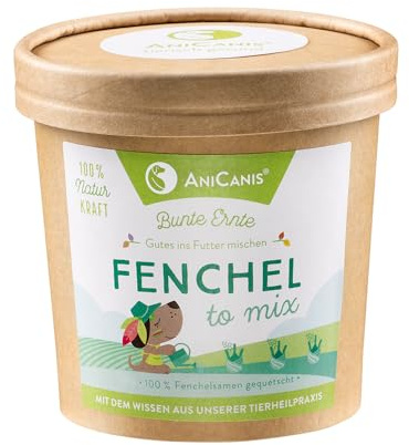 AniCanis Fenchelsamen für Hunde - Magen, Blähungen & Mundgeruch - 100g | Fenchel gequetscht, reich an Anethol & ätherischen Ölen, Verdauung, Darm, Schleimhäute, Gemüse ohne Zusatzstoffe
