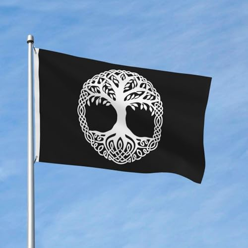 Odin Viking Norse Tree Of Life Flagge 3 x 5 Fuß Outdoor-Dekoration Banner Yard Flag mit Ösen