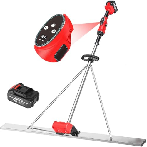 Concrete Vibrating Tool, Electric Cordless Concrete Screed Vibratory Kit, 6000mah Battery, 1.5M Cement Vibratory Leveler, Concrete Smooth Finish Machine