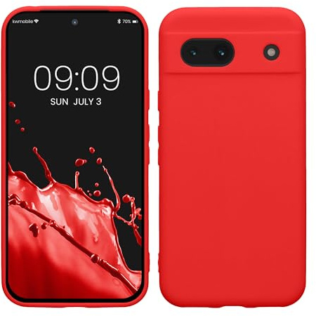 kwmobile Handyhülle für Google Pixel 8a Hülle - weiches Handy Silikon Case - Schutzhülle Cover - Klassisch Rot