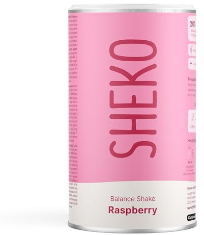 SHEKO Himbeere Mahlzeitersatz Shake - 20 Shakes pro Dose - Proteinreich, Glutenfrei & Natürlicher Geschmack - Diät Shakes zum Abnehmen