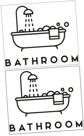 HOMSFOU 2pcs Bathroom Door Decal Bathroom Mural PVC Bathroom Bathtub Bubble Tile Sticker Door Decals