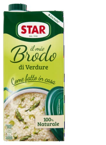 STAR Il Mio Brodo di Verdure, 1L, brodo liquido pronto Vegetale, 100% naturale, senza conservanti, senza glutine e senza glutammato aggiunto, ottimo per risotto e zuppe. (Confezione da 6)