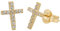 Ardeo Aurum Damen Ohrstecker-Ohrringe aus 333 Gold mit Zirkonia Steinchen 12x8 mm Kreuz Gelbgold