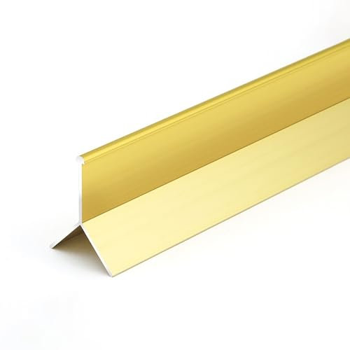 Raouoae Profilé d'angle Décoratif en Aluminium pour Carrelage 2 Pièces* 125 Cm Protection des Bords pour Cuisine Salle De Bain Et Salon Idéal pour Finition De Carrelage(Gold,Large)