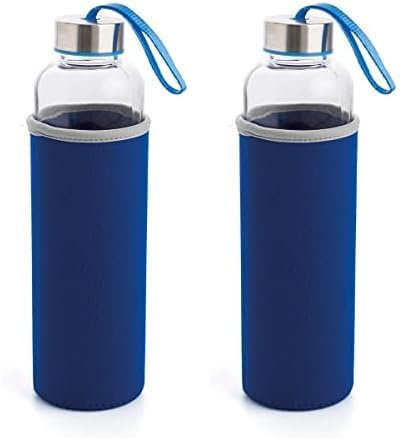 Quid Quidate Botella Transporte Vidrio con Funda Neop 0,60l (Paquete de 2)
