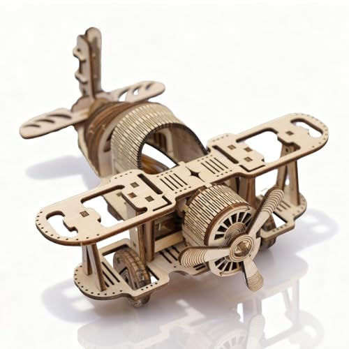Cuteefun 3D Holz Puzzle, Fahrzeug Modellbausatz -Kampfflugzeug [82Pcs] | Einzigartige Handwerkskunst & Dekorationsartikel, Kreative Geschenkideen für Geburtstag, Vatertag und Weihnachten