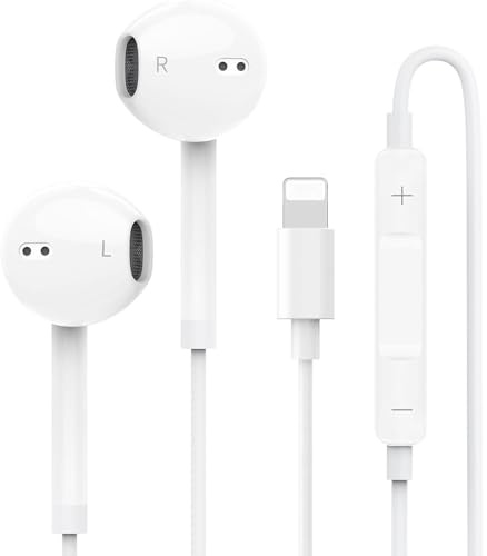 Thecoopidea Auricolari con Filo per iPhone [Certificati MFi] Cuffie In-ear HiFi Stereo con Microfono e Controllo Volume, Compatibili con iPhone 14 Pro Max/13/12/Mini/11/SE/XS Max/X/XR/8 Plus/7