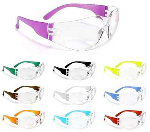 BIRDDIE 10er-Pack Schutzbrillen, Anti-Beschlag-Schutzbrille für Arbeit, Heimwerker und Outdoor, für Arbeit, Heimwerker, Schießen und Outdoor-Aktivitäten