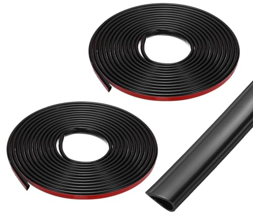QUARKZMAN 2Pcs 24.6 Ft Joint D'étanchéité Bande De Porte Noir | Coupe-Feu Et Fumée Pour Cadres De Portes Extérieures Fenêtres Douche Vitre Interstice, Auto-Adhésif En Silicone