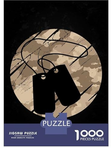 Puzzles Für Erwachsene, 1000 Teile Military Dog Tag Puzzle, Interaktives Spiel, Geburtstagsgeschenk, Einzigartige Geburtstags 52x38cm/1000pcs