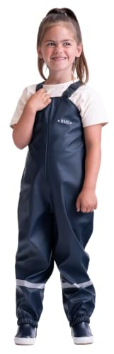 BMS® Regenhose für Kinder mit Latz, ideale Matschhose und Buddelhose | 100% wasserdicht, besonders hautfreundlich und weich Softskin, Oeko-Tex, strapazierfähig, langlebig für Mädchen, Jungen