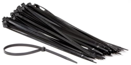 Perel Kabelbinder Nylon schwarz, 100 Stück, Kabelbinder 400 x 7,6 mm, UV-beständig, selbstverriegelnd, 54 kg Zugkraft, für schwere Anwendungen drinnen und draußen