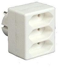 UNITEC EURO-ADAPTER 3-FACH WEIß MULTISTECKER MEHRFACHSTECKER 40564L