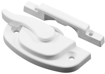 Prime-Line F 2669 Sash Lock, 2-1/16 In. Hole Centers, Fits Single and Double Hung Vinyl Windows, Vinyl Construction, White, (Single Pack)